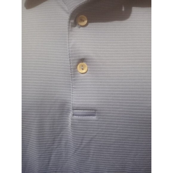 Peter Millar Polo Shirt Mens Large Blue Striped Summer Comfort Stretch 1922 Logo - Picture 4 of 14